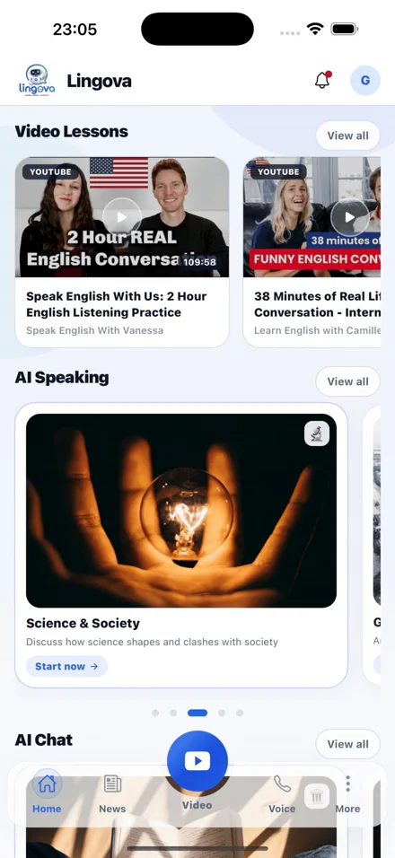 Lingova Video Learning Feature